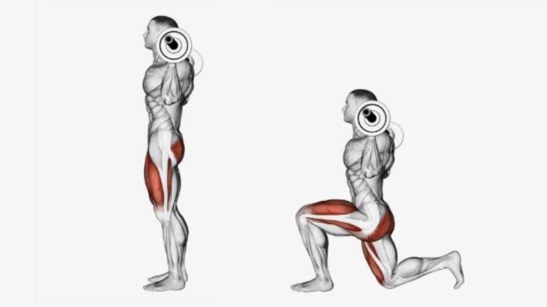 Image of how to do reverse lunge ;eg workouts with barbell