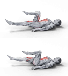 Image of the dead bug core exercise