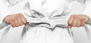 Image of a white BJJ rank representing RhinoFit's Brazilian Jiu Jitsu Belt Ranking System