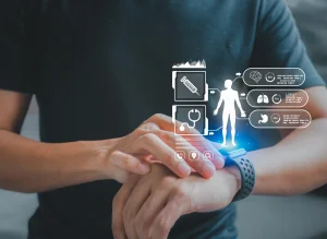 Image of a man wearing a fitness wearable