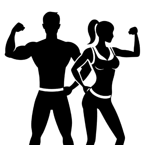 Fitness facility members flexing for the camera