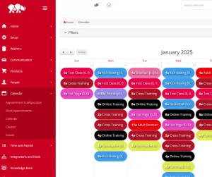 Image of scheduling system from gym management solution software