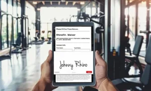 Image of digital waivers using fitness club software management