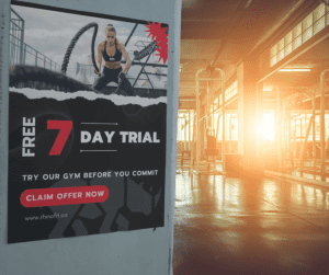 Image of a flyer for a trial membership that will increase member retention