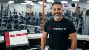 Image of owner with RhinoFit management fitness club software