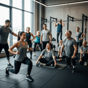 Image of a gym community strengthening the gym reputation