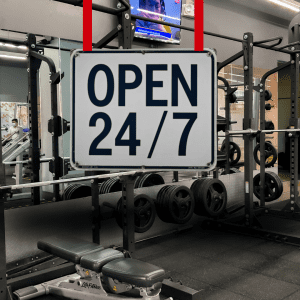 Image of gym that has 24/7 access
