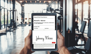 Image of signing electronic waiver within the 2026 gym management software