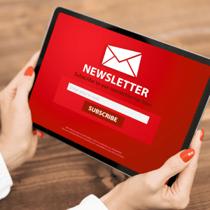 Image of a clean email template to send to members through the email and sms marketing feature