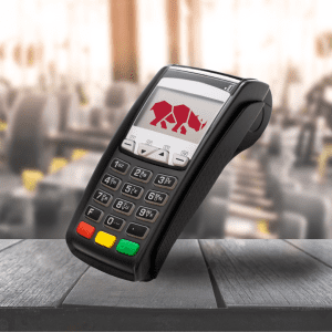 Image of RhinoFit's fitness POS system inside a gym