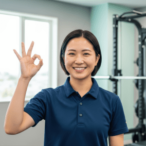 Image of a gym member confirming their gym appointment