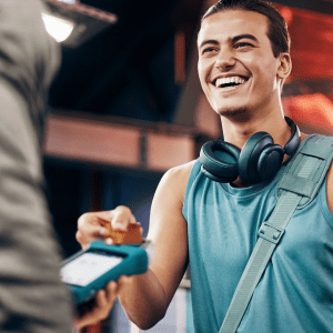 Image of an app for gym members promoting products to buy
