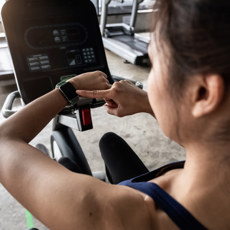Image of gym workout tracking via app